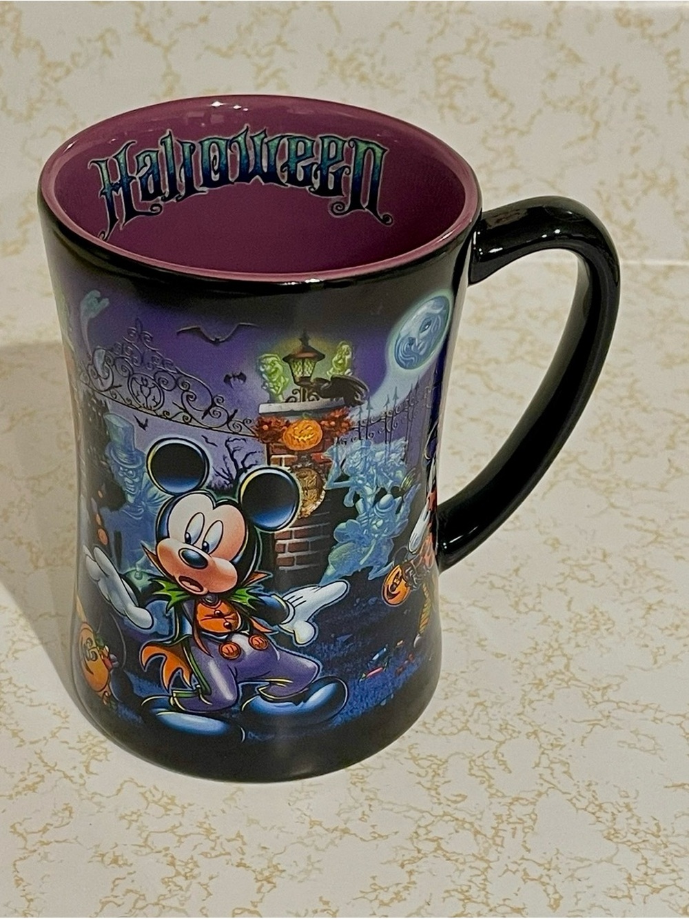 Disney Halloween Coffee Mug Haunted Mansion Mickey & Friends Hitchhiking Ghosts